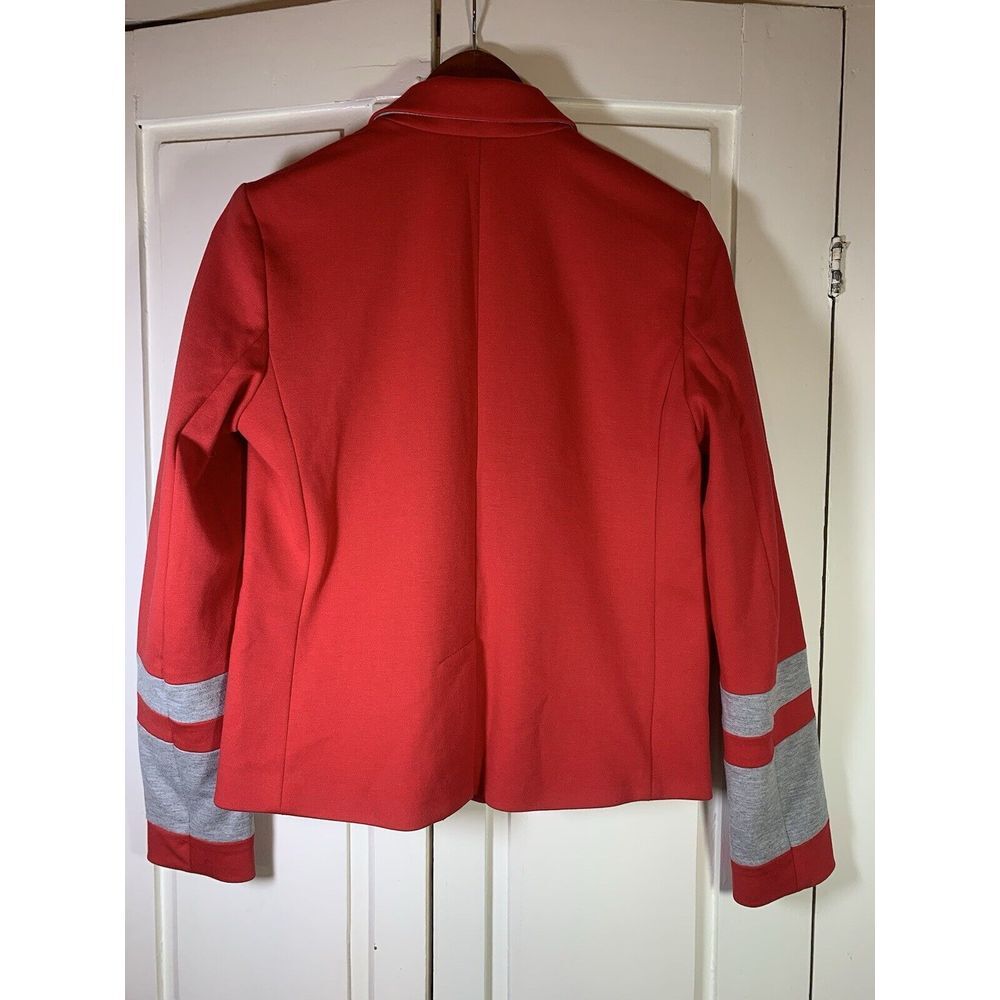 Gap Academy Blazer Womens 8 Red Gray Stripes Collegiate Academia Retro Preppy - Picture 3 of 16